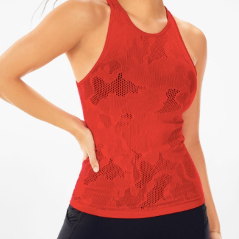 NWT Red Fabletics Clara ScuptKnit Tank